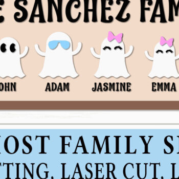 Intra απο ξύλο plywood 3mm-4mm πάχος - Halloween Family Ghost Lasercut Δίασταση 15x15 cm INTRAFABR-106476228 - Image 5