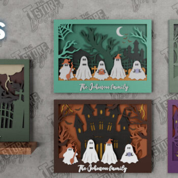 Intra απο ξύλο plywood 3mm-4mm πάχος - Πακέτο οικογενειακών πινακίδων αποκριών | CNC Δίασταση 15x15 cm INTRAFABR-104786033 - Image 1