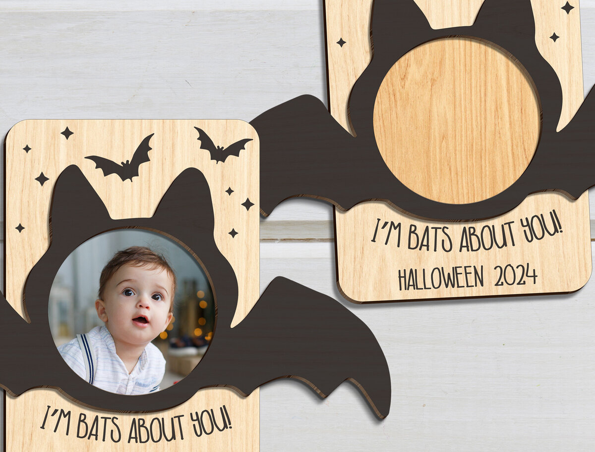 Intra απο ξύλο plywood 3mm-4mm πάχος - Κορνίζα φωτογραφιών μαγνήτης ψυγείου αποκριών  Δίασταση 20x25 cm INTRAFABR-101833881