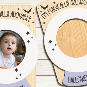 Intra απο ξύλο plywood 3mm-4mm πάχος - Κορνίζα φωτογραφιών μαγνήτης ψυγείου αποκριών Δίασταση 20x25 cm INTRAFABR-101833364 - Image 2