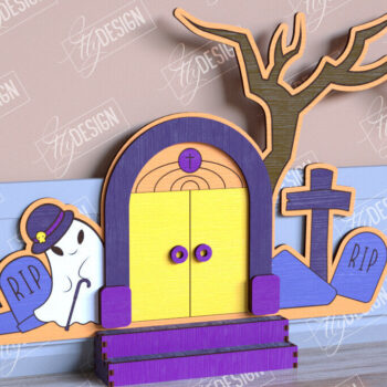 Intra απο ξύλο plywood 3mm-4mm πάχος - Halloween Garden Door | Στοιχειωμένο Σπίτι Δίασταση 15x15 cm INTRAFABR-104180803 - Image 1