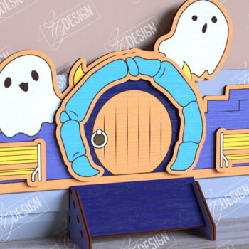 Intra απο ξύλο plywood 3mm-4mm πάχος - Halloween Garden Door | Στοιχειωμένο Σπίτι Δίασταση 15x15 cm INTRAFABR-104180828 - Image 1