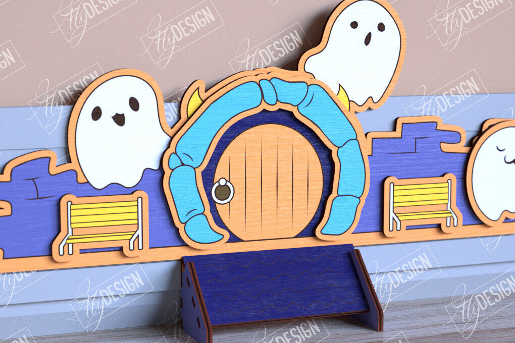 Intra απο ξύλο plywood 3mm-4mm πάχος - Halloween Garden Door | Στοιχειωμένο Σπίτι Δίασταση 15x15 cm INTRAFABR-104180828