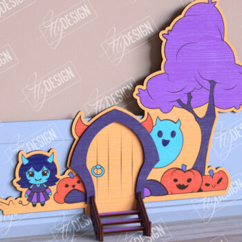 Intra απο ξύλο plywood 3mm-4mm πάχος - Halloween Garden Door | Στοιχειωμένο Σπίτι Δίασταση 15x15 cm INTRAFABR-104180797 - Image 1