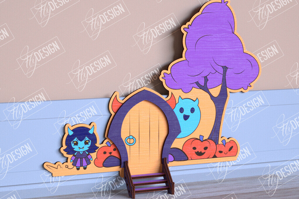 Intra απο ξύλο plywood 3mm-4mm πάχος - Halloween Garden Door | Στοιχειωμένο Σπίτι Δίασταση 15x15 cm INTRAFABR-104180797