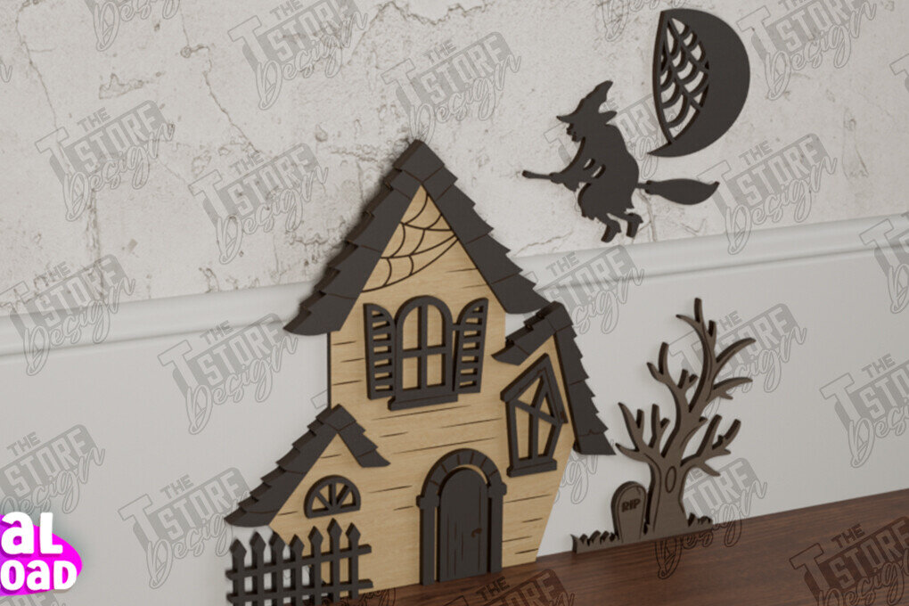 Intra απο ξύλο plywood 3mm-4mm πάχος - Halloween Garden Door | Μαγική Πόρτα | CNC Δίασταση 15x15 cm INTRAFABR-104624251