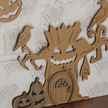 Intra απο ξύλο plywood 3mm-4mm πάχος - Halloween Garden Door | Μαγική Πόρτα | CNC Δίασταση 15x15 cm INTRAFABR-104624254 - Image 1