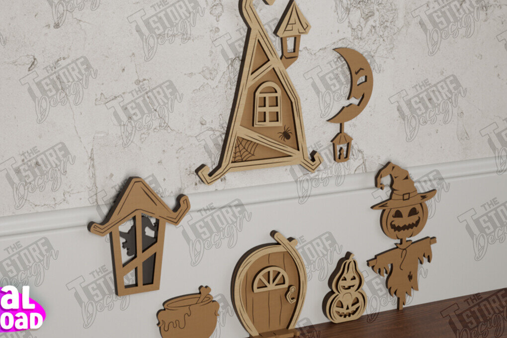 Intra απο ξύλο plywood 3mm-4mm πάχος - Halloween Garden Door | Μαγική Πόρτα | CNC Δίασταση 15x15 cm INTRAFABR-104624304
