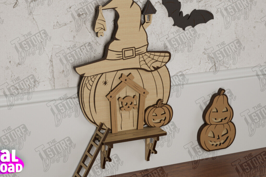 Intra απο ξύλο plywood 3mm-4mm πάχος - Halloween Garden Door | Μαγική Πόρτα | CNC Δίασταση 15x15 cm INTRAFABR-104624238