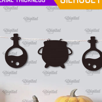 Intra απο ξύλο plywood 3mm-4mm πάχος - Δέσμη κοπής με λέιζερ Halloween Garlands Δίασταση 15x15 cm INTRAFABR-106070025 - Image 5