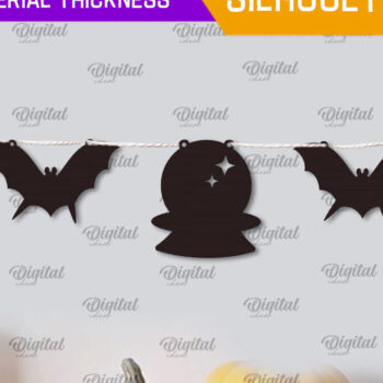 Intra απο ξύλο plywood 3mm-4mm πάχος - Δέσμη κοπής με λέιζερ Halloween Garlands Δίασταση 15x15 cm INTRAFABR-106070025 - Image 6