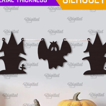 Intra απο ξύλο plywood 3mm-4mm πάχος - Δέσμη κοπής με λέιζερ Halloween Garlands Δίασταση 15x15 cm INTRAFABR-106070025 - Image 8