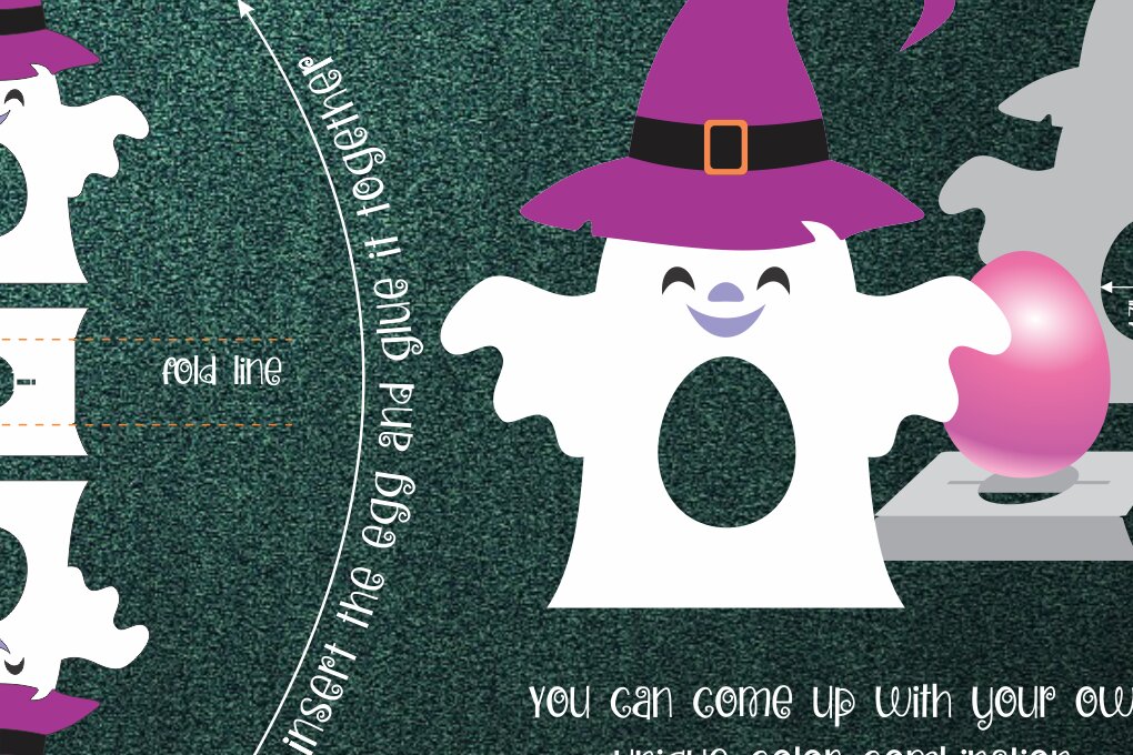 Intra απο ξύλο plywood 3mm-4mm πάχος - Πρότυπο  για το Halloween Ghost Egg Holder Δίασταση 15x15 cm INTRAFABR-15400243