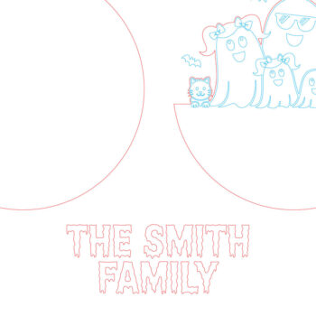 Intra απο ξύλο plywood 3mm-4mm πάχος - Πινακίδα οικογενειακής πόρτας Halloween Ghost  Δίασταση 15x15 cm INTRAFABR-123580611 - Image 4