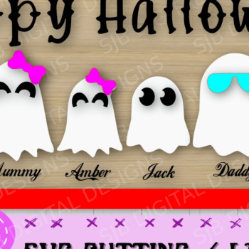 Intra απο ξύλο plywood 3mm-4mm πάχος - Σήμα οικογένειας αποκριάτικων φάντασμα, πολυεπίπεδο, Δίασταση 15x15 cm INTRAFABR-39046454 - Image 1