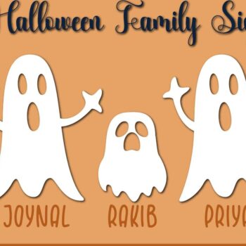 Intra απο ξύλο plywood 3mm-4mm πάχος - Halloween Ghost Family Δίασταση 15x15 cm INTRAFABR-78689010 - Image 1