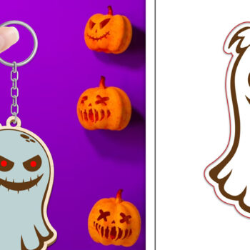 Intra απο ξύλο plywood 3mm-4mm πάχος - Πακέτο κοπής με μπρελόκ Halloween Ghost Δίασταση 4x4 cm INTRAFABR-102519429 - Image 12