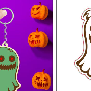 Intra απο ξύλο plywood 3mm-4mm πάχος - Πακέτο κοπής με μπρελόκ Halloween Ghost Δίασταση 4x4 cm INTRAFABR-102519429 - Image 13