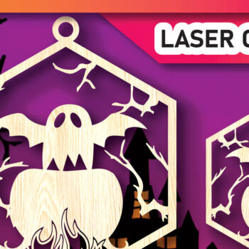 Intra απο ξύλο plywood 3mm-4mm πάχος - Στολίδια φάντασμα αποκριών Δίασταση 6x6 cm INTRAFABR-104701255 - Image 1