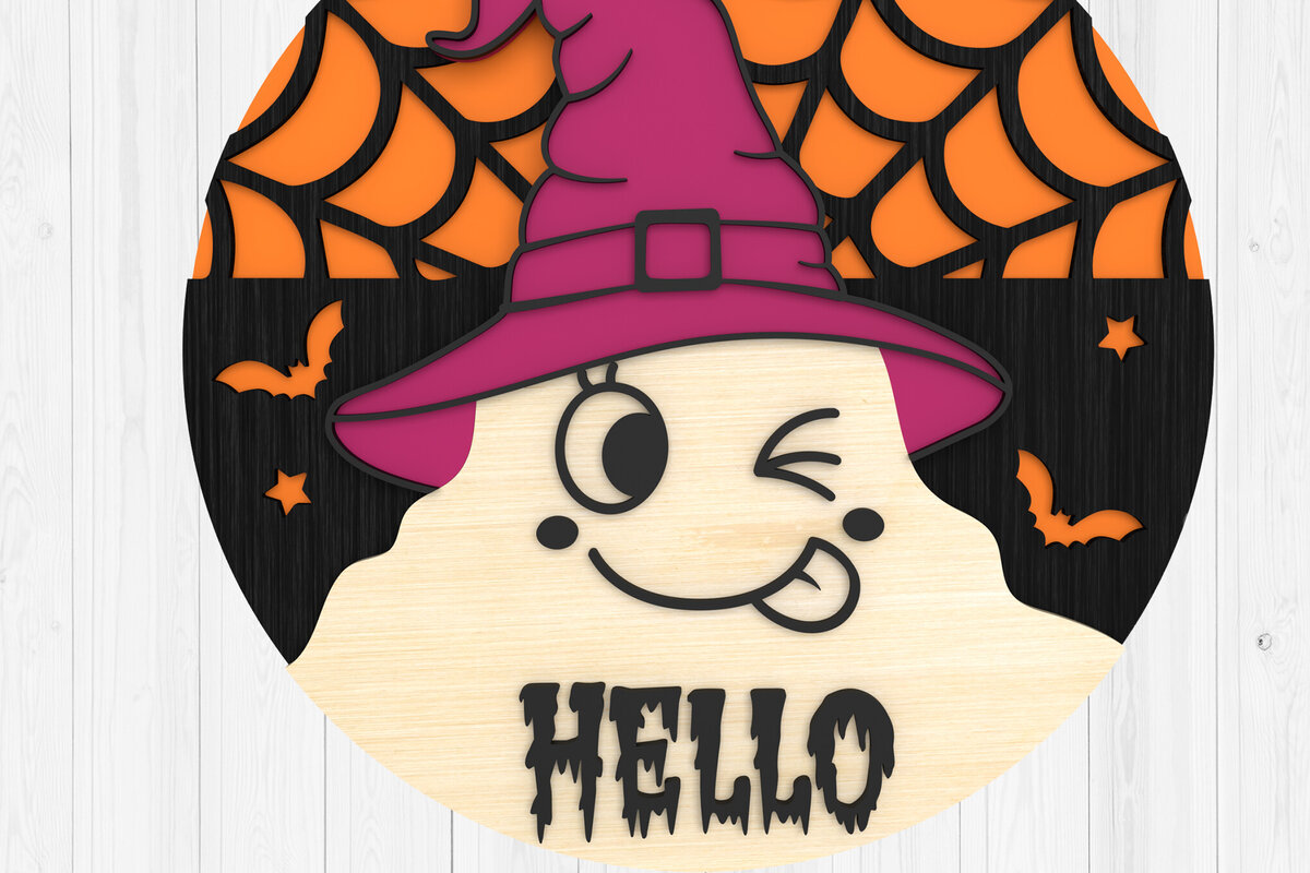 Intra απο ξύλο plywood 3mm-4mm πάχος - Halloween Ghost Sign 3D  Δίασταση 15x15 cm INTRAFABR-104923527