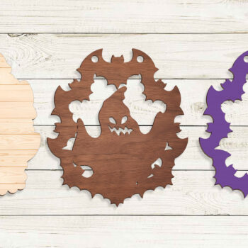 Intra απο ξύλο plywood 3mm-4mm πάχος - Halloween Ghosts Door Hanger Δίασταση 15x15 cm INTRAFABR-102980860 - Image 3