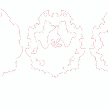 Intra απο ξύλο plywood 3mm-4mm πάχος - Halloween Ghosts Door Hanger Δίασταση 15x15 cm INTRAFABR-102980860 - Image 4