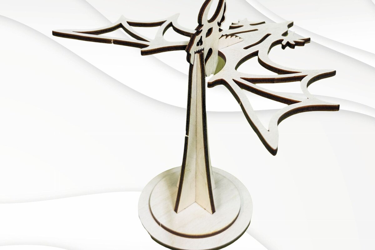 Intra απο ξύλο plywood 3mm-4mm πάχος - Δωροκάρτα αποκριών, σχέδιο κοπής με λέιζερ. Δίασταση 297x210 cm INTRAFABR-99568914