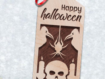 Intra απο ξύλο plywood 3mm-4mm πάχος - Ετικέτα δώρου για το Halloween Cut Laser  Δίασταση 15x15 cm INTRAFABR-79501755 - Image 1