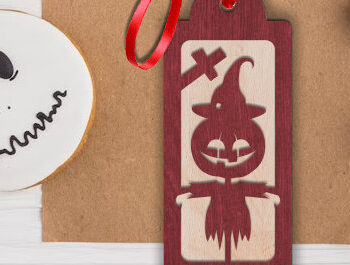 Intra απο ξύλο plywood 3mm-4mm πάχος - Πακέτο με ετικέτα δώρου αποκριών Δίασταση 15x15 cm INTRAFABR-79757495 - Image 3