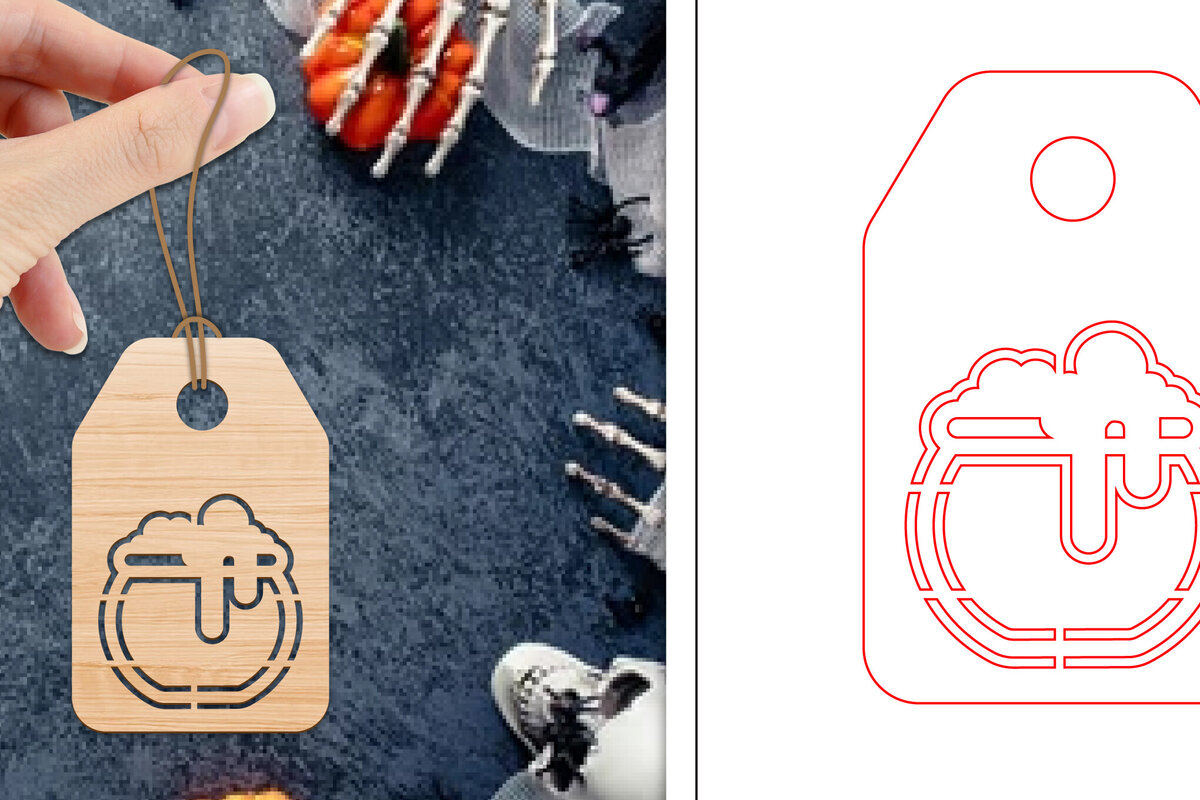 Intra απο ξύλο plywood 3mm-4mm πάχος - Ετικέτες δώρου αποκριών  | Ετικέτες  Δίασταση 15x15 cm INTRAFABR-103067354