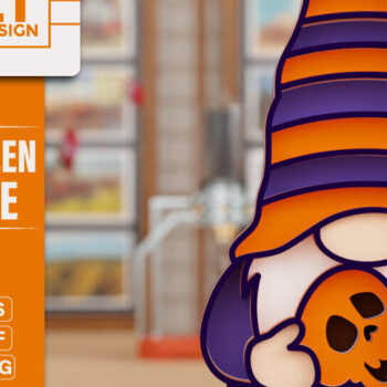 Intra απο ξύλο plywood 3mm-4mm πάχος - Halloween Gnome 3D || ΔΕΜΑ || Δίασταση 20x25 cm INTRAFABR-105095672 - Image 2