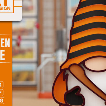 Intra απο ξύλο plywood 3mm-4mm πάχος - Halloween Gnome 3D || ΔΕΜΑ || Δίασταση 20x25 cm INTRAFABR-105095672 - Image 3