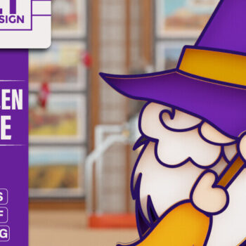 Intra απο ξύλο plywood 3mm-4mm πάχος - Halloween Gnome 3D Πολυεπίπεδη κοπή Δίασταση 20x25 cm INTRAFABR-104769650 - Image 1