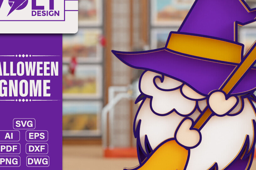 Intra απο ξύλο plywood 3mm-4mm πάχος - Halloween Gnome 3D  Πολυεπίπεδη κοπή Δίασταση 20x25 cm INTRAFABR-104769650