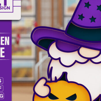 Intra απο ξύλο plywood 3mm-4mm πάχος - Halloween Gnome 3D  Πολυεπίπεδη κοπή Δίασταση 20x25 cm INTRAFABR-104827522 - Image 1