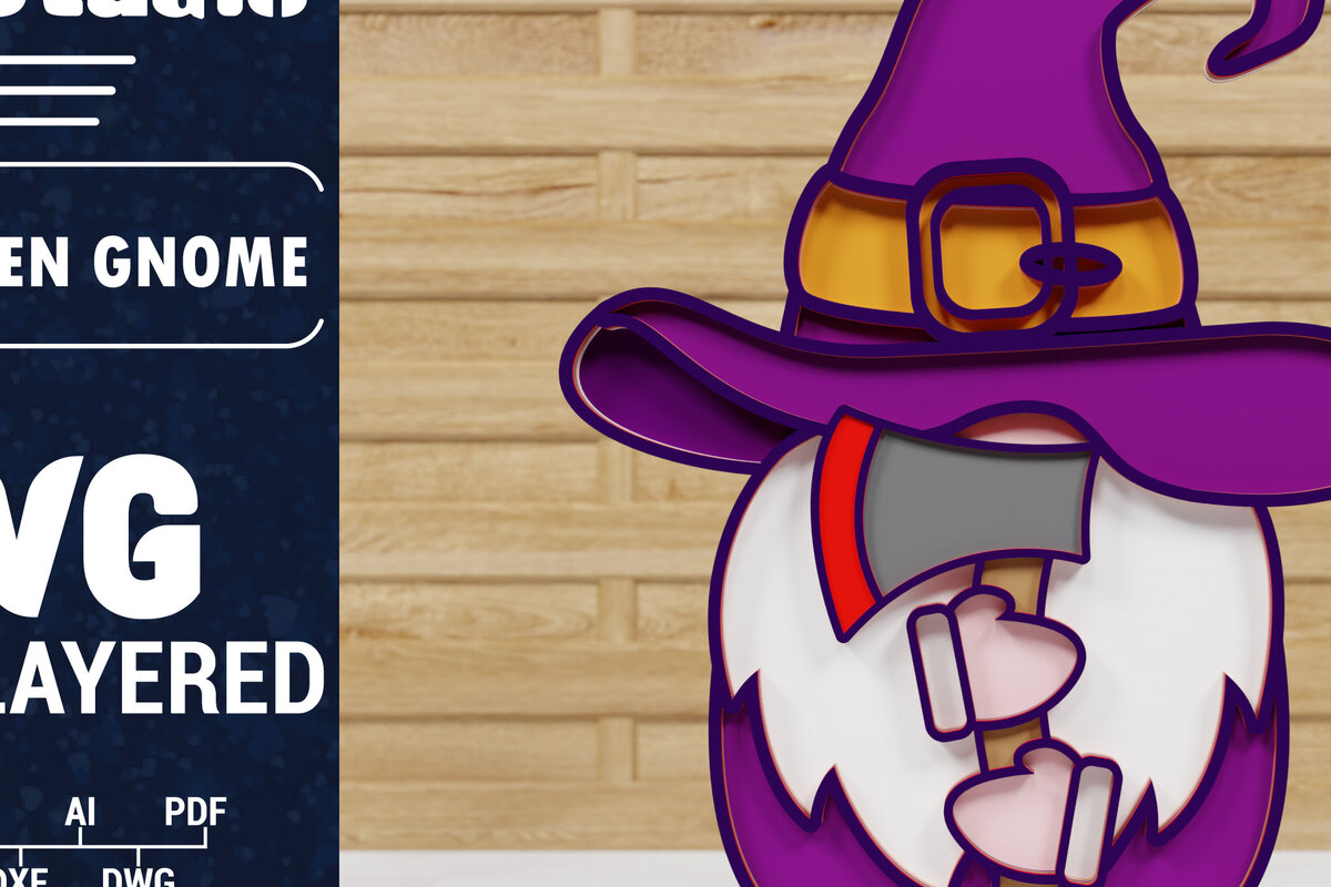 Intra απο ξύλο plywood 3mm-4mm πάχος - Halloween Gnome 3D  Papercut Δίασταση 1500x1500 cm INTRAFABR-76397645