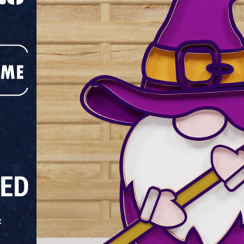 Intra απο ξύλο plywood 3mm-4mm πάχος - Πακέτο χαρτοκοπής Halloween Gnome 3D  Δίασταση 1500x1500 cm INTRAFABR-76397826 - Image 2