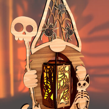 Intra απο ξύλο plywood 3mm-4mm πάχος - Διακόσμηση Κηροπήγιας Halloween Gnome Δίασταση 2x4 cm INTRAFABR-107336476 - Image 1