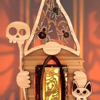 Intra απο ξύλο plywood 3mm-4mm πάχος - Διακόσμηση Κηροπήγιας Halloween Gnome Δίασταση 2x4 cm INTRAFABR-107336476 - Image 2