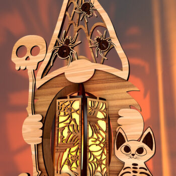 Intra απο ξύλο plywood 3mm-4mm πάχος - Διακόσμηση Κηροπήγιας Halloween Gnome Δίασταση 2x4 cm INTRAFABR-107336476 - Image 3