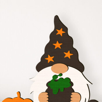 Intra απο ξύλο plywood 3mm-4mm πάχος - Διακοσμητικό κομμένο  Halloween Gnome Δίασταση 8x6 cm INTRAFABR-103561802 - Image 2