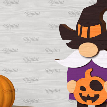 Intra απο ξύλο plywood 3mm-4mm πάχος - Διακόσμηση Halloween Gnome Laser Cut Δίασταση 15x15 cm INTRAFABR-104686198 - Image 1