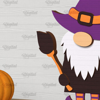 Intra απο ξύλο plywood 3mm-4mm πάχος - Διακόσμηση Halloween Gnome Laser Cut Δίασταση 15x15 cm INTRAFABR-104686239 - Image 1