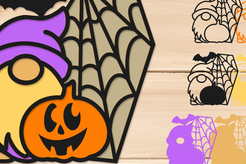 Intra απο ξύλο plywood 3mm-4mm πάχος - Halloween Gnome Layered  Δίασταση 15x15 cm INTRAFABR-105275596