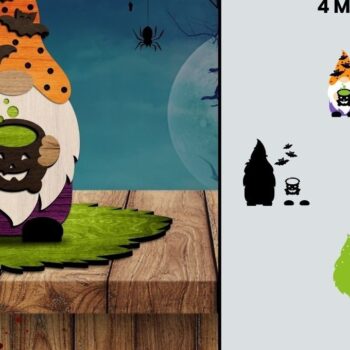 Intra απο ξύλο plywood 3mm-4mm πάχος - Halloween Gnome Multilayered Laser Cut D Δίασταση 10x8 cm INTRAFABR-39407424 - Image 1