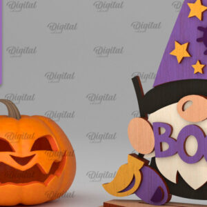 Intra απο ξύλο plywood 3mm-4mm πάχος - Διακόσμηση σταντ Halloween Gnome Δίασταση 15x15 cm INTRAFABR-105334179