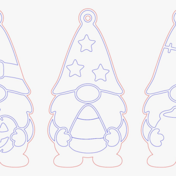 Intra απο ξύλο plywood 3mm-4mm πάχος - Πακέτο Halloween Gnome  Δίασταση 15x15 cm INTRAFABR-122046326 - Image 1