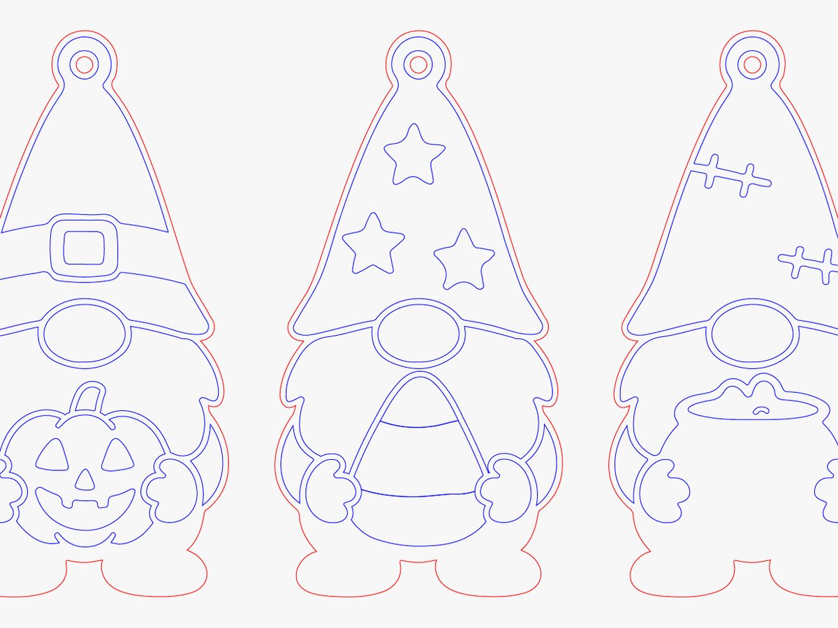 Intra απο ξύλο plywood 3mm-4mm πάχος - Πακέτο Halloween Gnome  Δίασταση 15x15 cm INTRAFABR-122046326