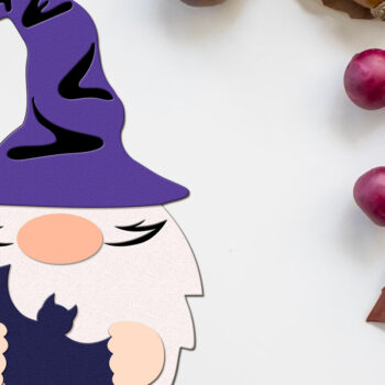 Intra απο ξύλο plywood 3mm-4mm πάχος - Halloween Gnome με κομμένο νυχτερίδας Δίασταση 4x11 cm INTRAFABR-104521539 - Image 3