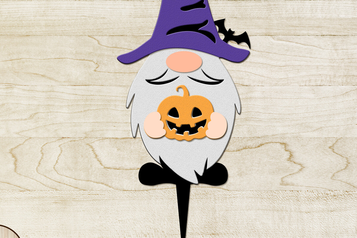 Intra απο ξύλο plywood 3mm-4mm πάχος - Halloween Gnome με κολοκύθα Δίασταση 4x11 cm INTRAFABR-104253647